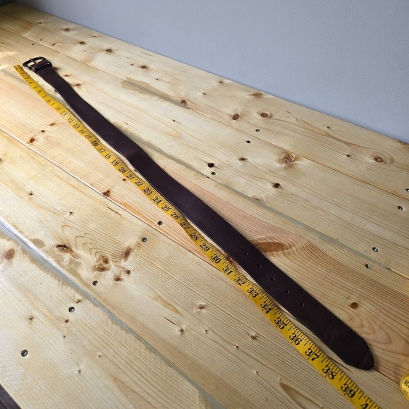 Justin Mens Leather Western Cowboy Belt Size 32‎ Brown Distressed Made in USA - Picture 9 of 11